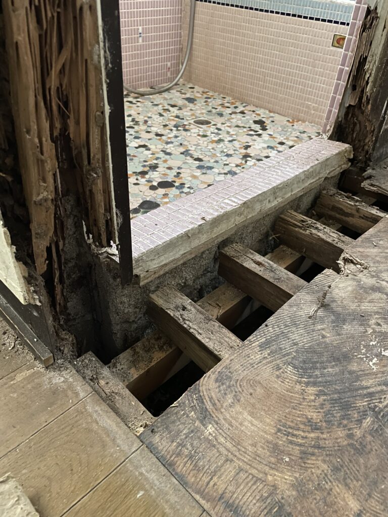 浴室入口の劣化