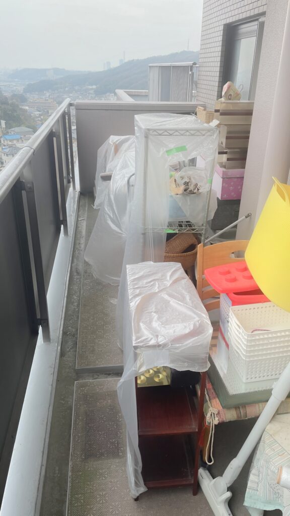 住みながらマンションリノベ　ベランダ