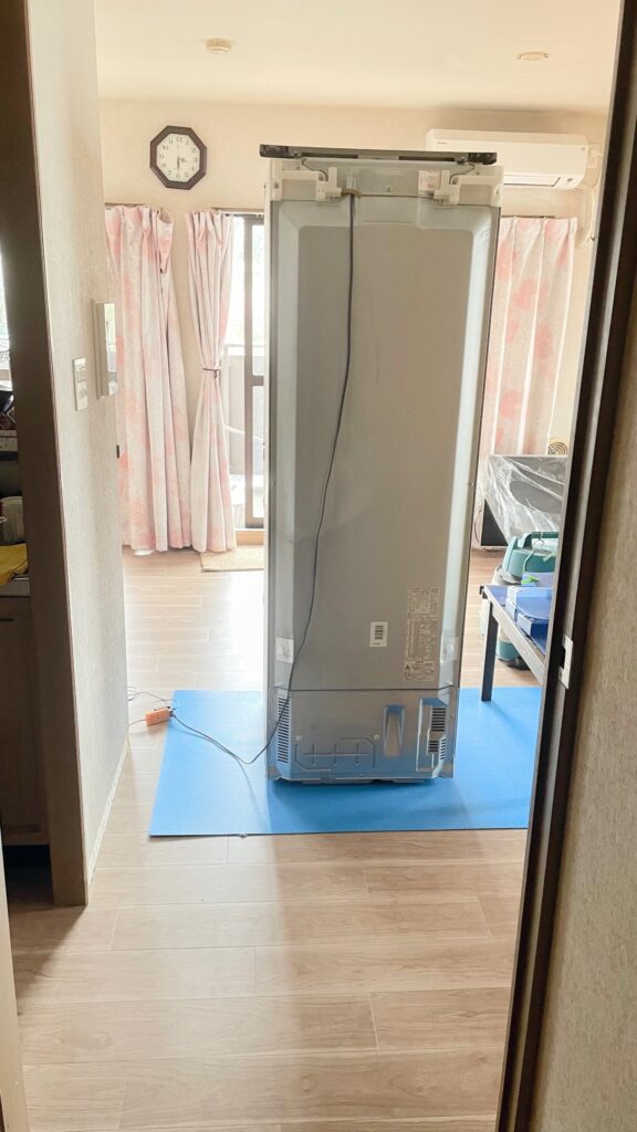 マンションリノベ　キッチン家電仮置き