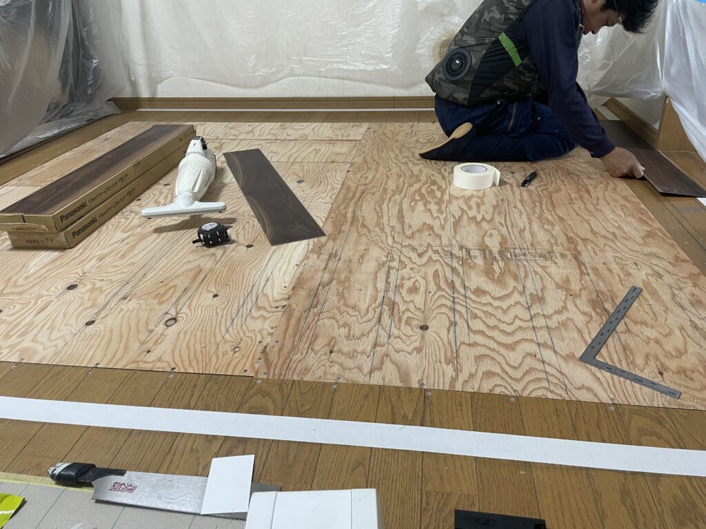 ウスイータを施工する準備が整った下地