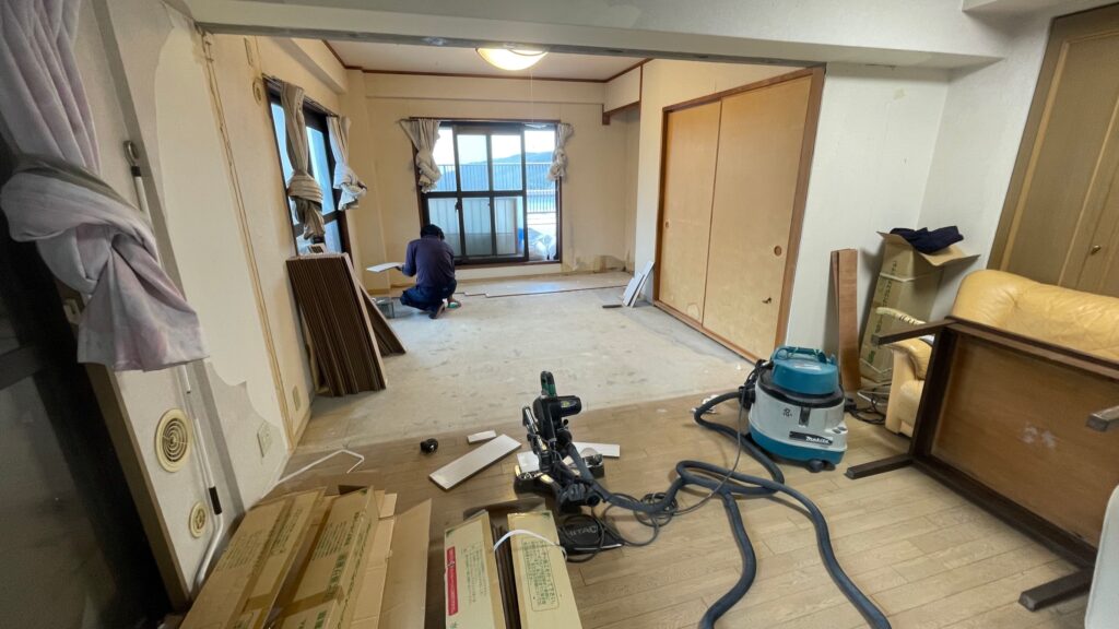 元畳の部位へマンション規約を満たす床を下張り
