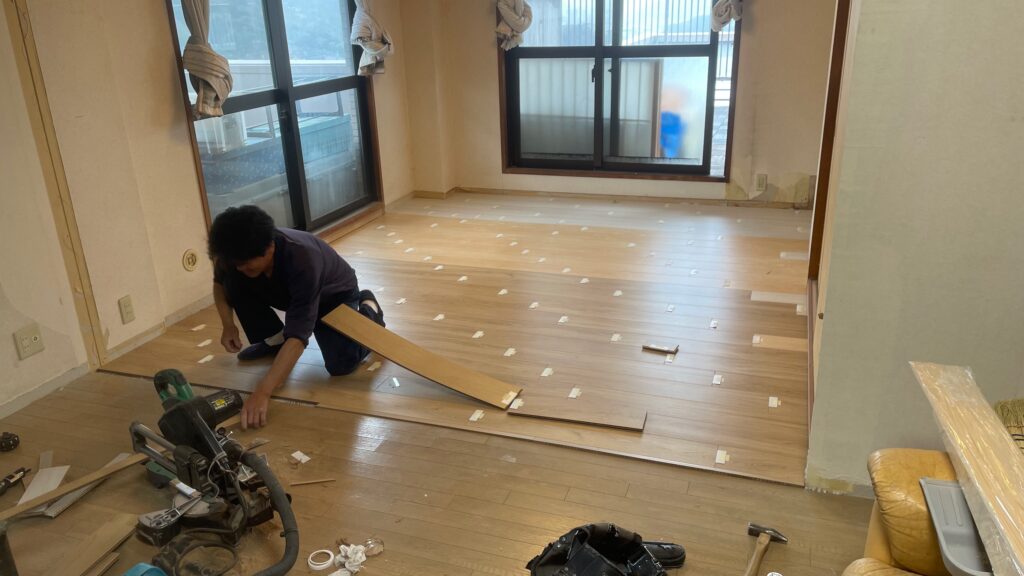 元畳の部位へマンション規約を満たす床を下張り